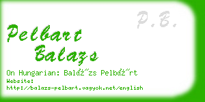 pelbart balazs business card